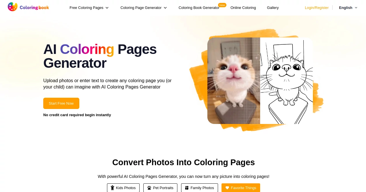Screenshot of Coloringbook AI – An AI tool in the ,AI Photo & Image Generator ,AI Illustration Generator ,Photo & Image Editor ,AI Design Generator  category, showcasing its interface and key features.