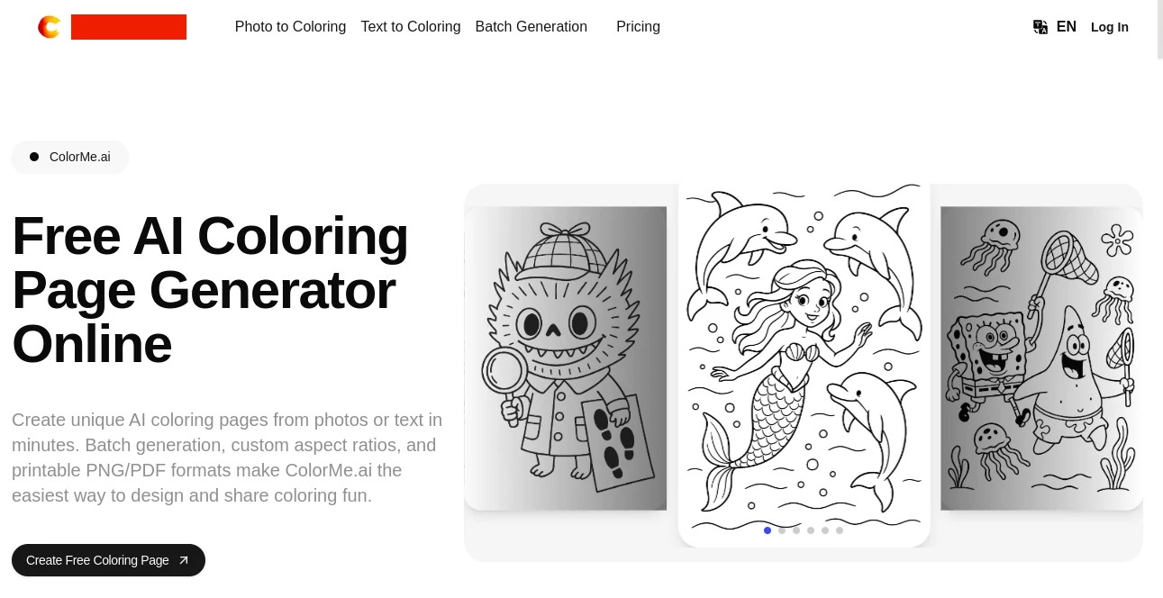 Screenshot of COLORME.AI – An AI tool in the ,Photo & Image Editor ,AI Image to Image ,AI Art Generator ,AI Design Generator  category, showcasing its interface and key features.