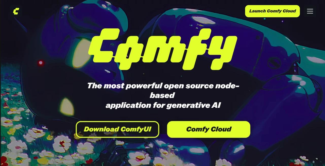 Screenshot of Comfy – An AI tool in the ,AI Image to Video ,AI Video Generator ,AI Music Generator ,AI 3D Model Generator  category, showcasing its interface and key features.