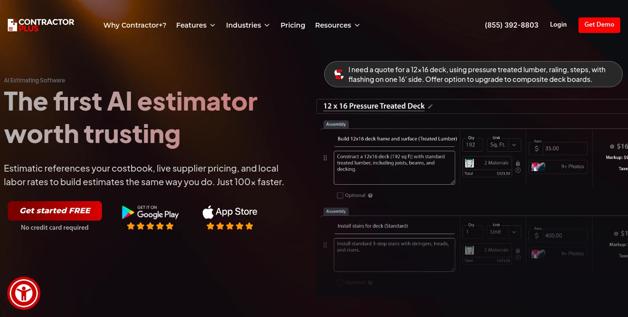 Screenshot of Estimatic AI - Winning Estimates For Contractors – An AI tool in the ,AI Business Ideas Generator ,AI Workflow Management ,AI Project Management  category, showcasing its interface and key features.