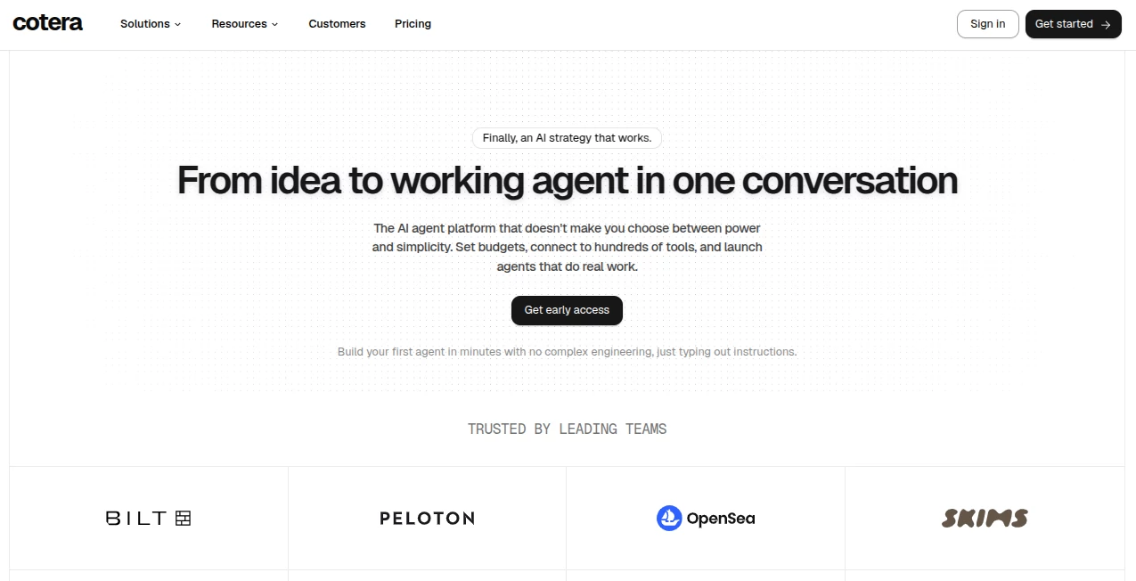 Screenshot of Cotera – An AI tool in the ,AI Knowledge Management ,AI Productivity Tools ,AI Task Management ,AI Workflow Management  category, showcasing its interface and key features.