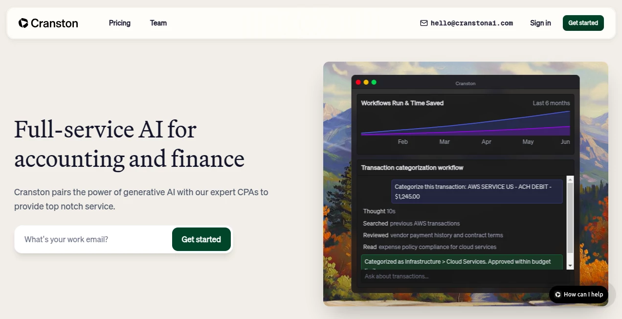 Screenshot of Cranston – An AI tool in the ,AI Accounting Assistant ,AI Productivity Tools ,AI Task Management ,AI Workflow Management  category, showcasing its interface and key features.