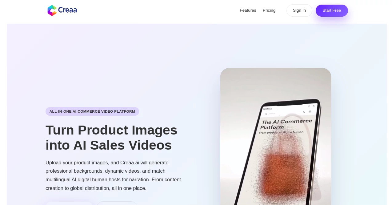 Screenshot of Creaa.ai – An AI tool in the ,AI Content Generator ,AI Text to Video ,AI Video Generator ,AI Digital Marketing Generator  category, showcasing its interface and key features.