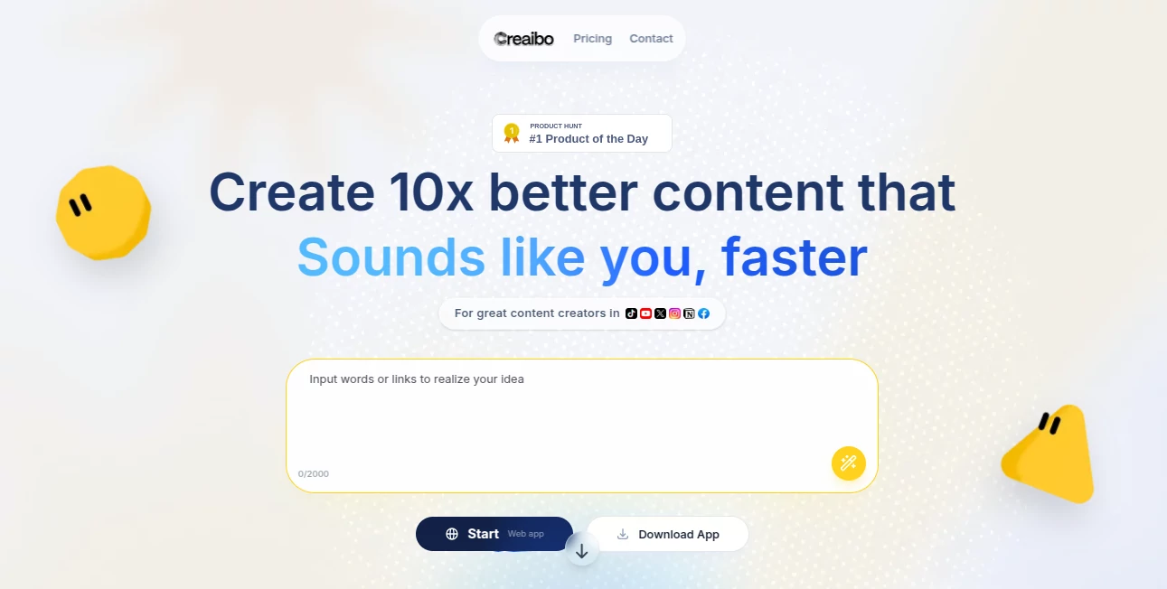 Screenshot of Creaibo – An AI tool in the ,AI Script Writing ,AI Creative Writing ,AI Content Generator ,AI Video Generator  category, showcasing its interface and key features.
