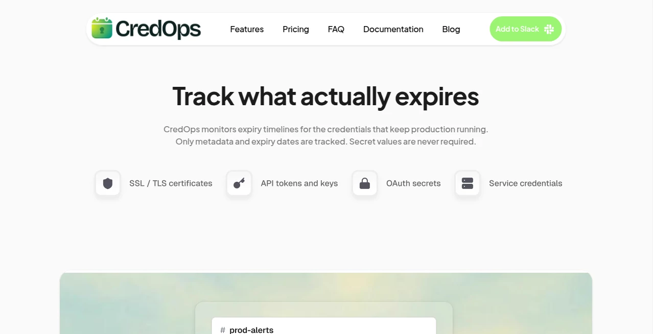 Screenshot of Credops – An AI tool in the ,Other  category, showcasing its interface and key features.