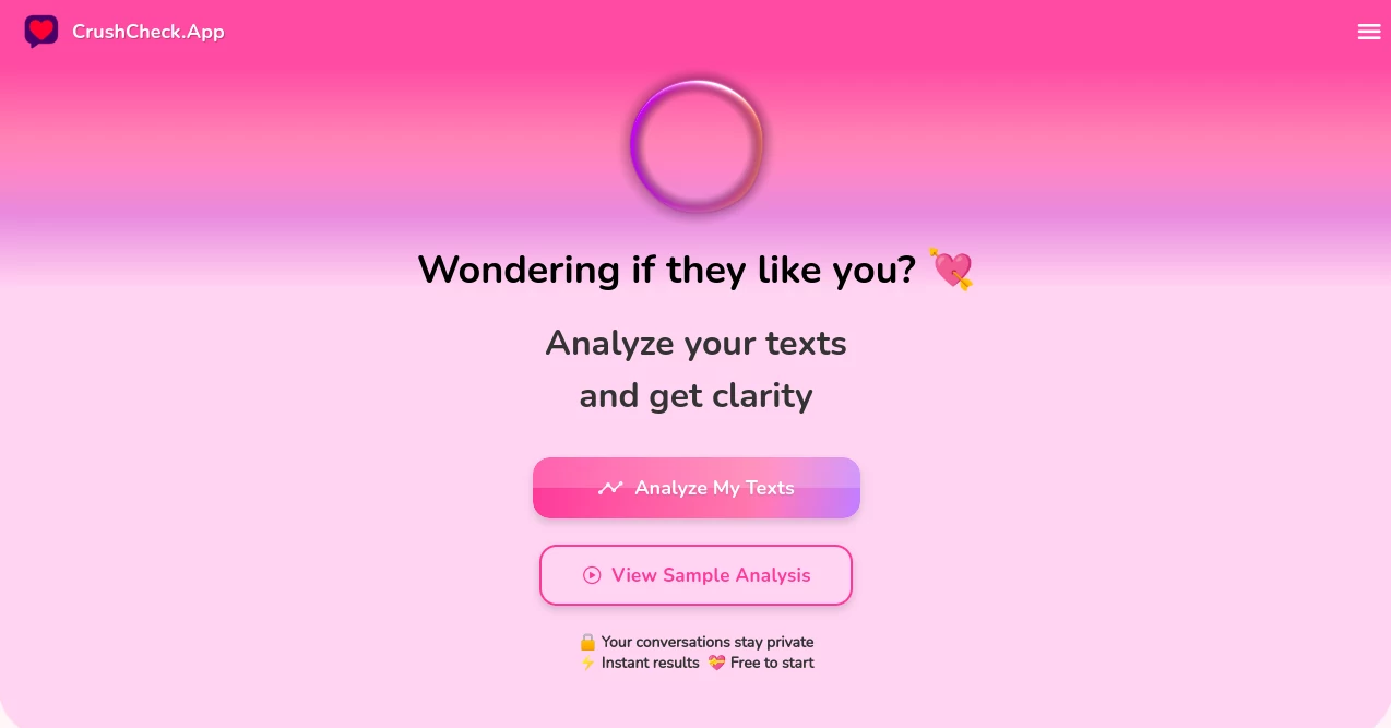 Screenshot of Crush Check App – An AI tool in the ,AI Dating Assistant  category, showcasing its interface and key features.