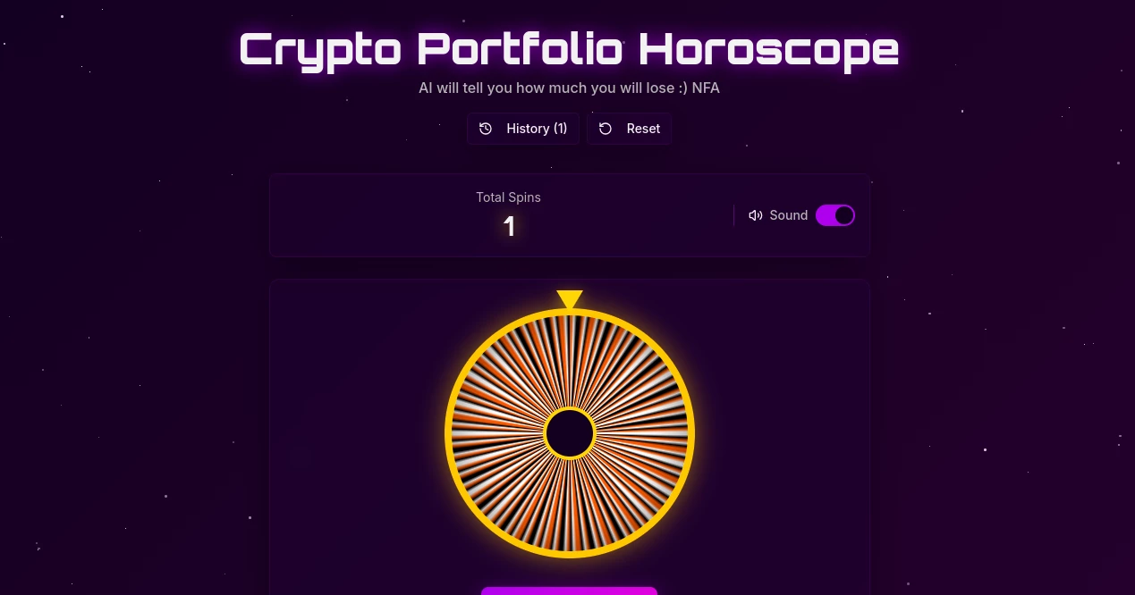 Screenshot of Crypto Portfolio Horoscope – An AI tool in the ,AI Research Tool ,AI Investing Assistant ,AI Fun Tools  category, showcasing its interface and key features.