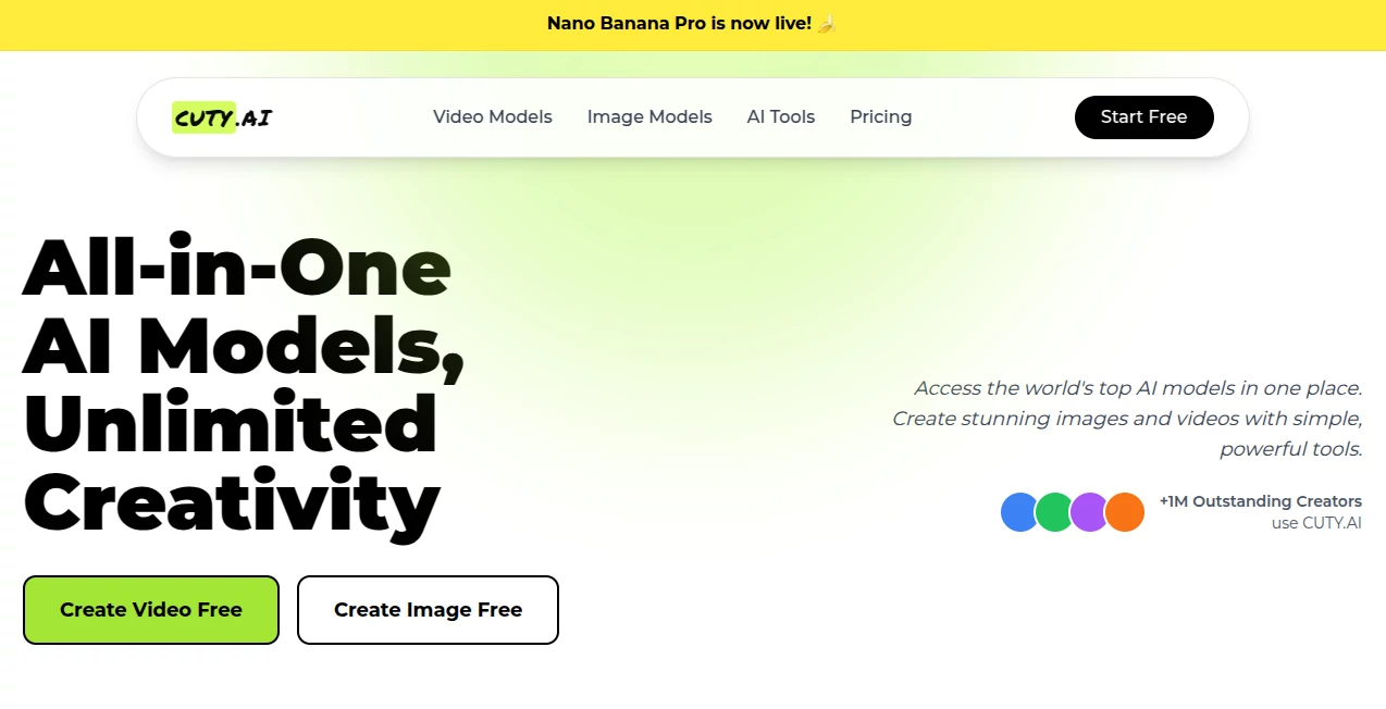 Screenshot of CUTY AI – An AI tool in the ,AI Text to Image ,AI Photo & Image Generator ,AI Image to Video ,AI Video Generator  category, showcasing its interface and key features.