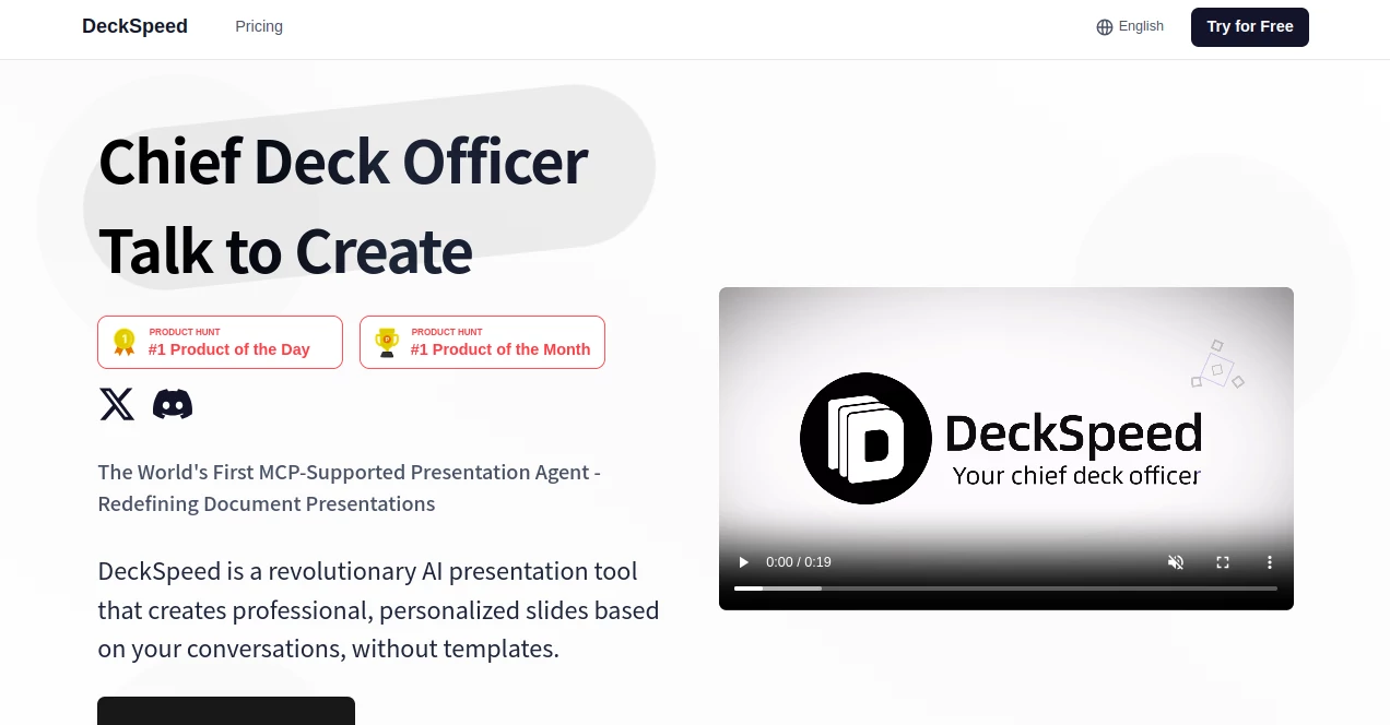 Screenshot of DeckSpeed – An AI tool in the ,Design & Art ,Other  category, showcasing its interface and key features.