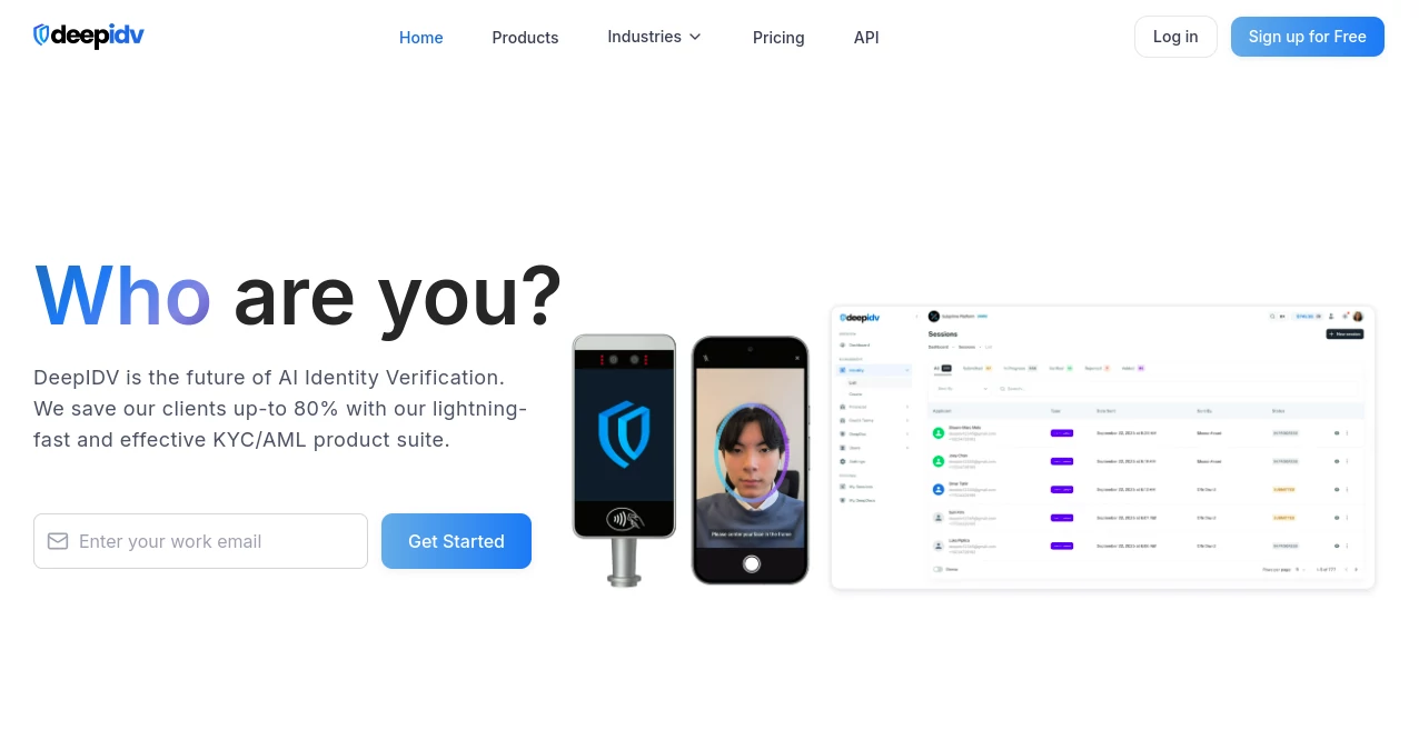 Screenshot of DeepIDV – An AI tool in the ,AI Customer Service Assistant ,AI Legal Assistant  category, showcasing its interface and key features.
