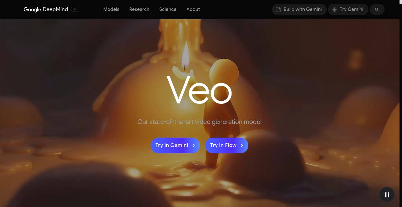 Screenshot of Veo – An AI tool in the ,AI Animated Video ,AI Video Generator ,AI Text to Video  category, showcasing its interface and key features.