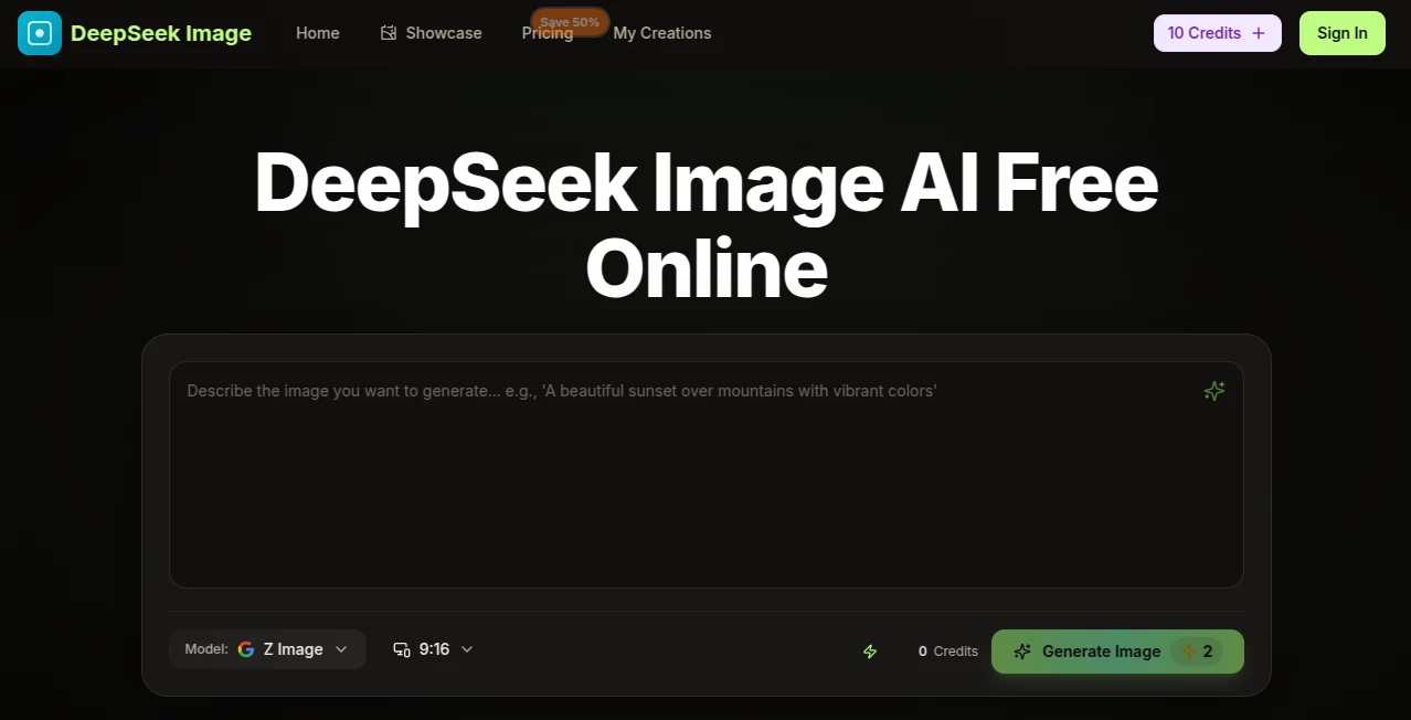 Screenshot of ds image – An AI tool in the ,AI Photo & Image Generator ,Photo & Image Editor ,AI Image to Image ,AI Text to Image  category, showcasing its interface and key features.
