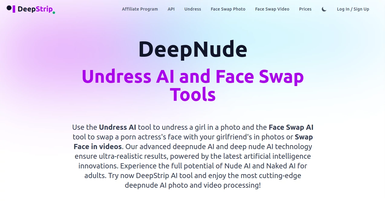Screenshot of DeepStrip – An AI tool in the ,NSFW  category, showcasing its interface and key features.