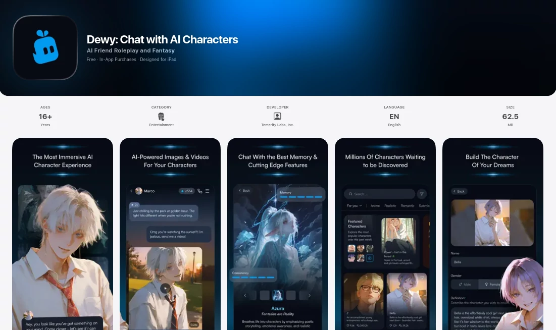 Screenshot of Dewy Chat – An AI tool in the ,AI Creative Writing ,AI Chatbot ,AI Fun Tools  category, showcasing its interface and key features.