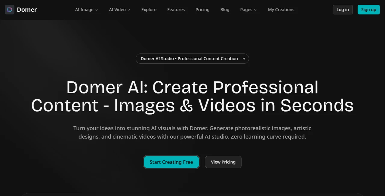 Screenshot of Domer – An AI tool in the ,AI Lead Generation ,AI Marketing Plan Generator ,AI Digital Marketing Generator ,AI Email Marketing  category, showcasing its interface and key features.