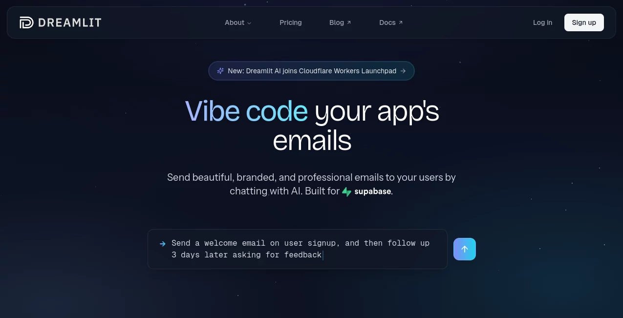 Screenshot of Dreamlit AI – An AI tool in the ,AI Creative Writing ,AI Content Generator ,AI Email Writer ,AI Marketing Plan Generator  category, showcasing its interface and key features.