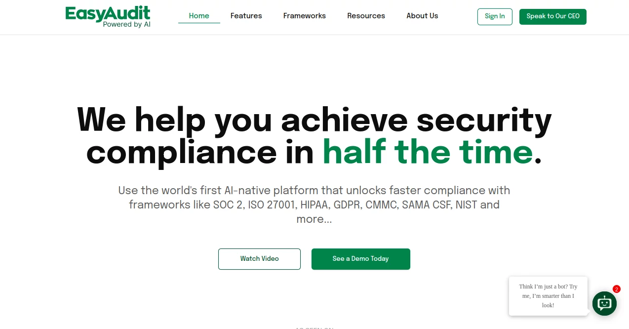 Screenshot of EasyAudit AI – An AI tool in the ,AI Research Tool ,AI Analytics Assistant ,AI SEO Assistant ,AI CRM Assistant  category, showcasing its interface and key features.