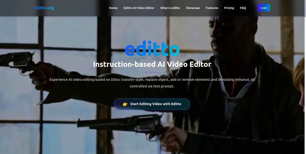 Screenshot of Editto – An AI tool in the ,AI Animated Video ,AI Video Editor ,AI Video Enhancer ,AI Video Generator  category, showcasing its interface and key features.