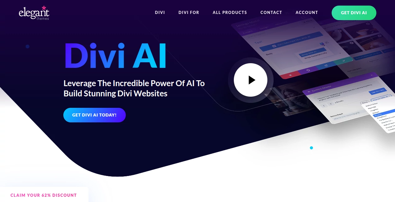 Screenshot of Divi AI – An AI tool in the ,AI Content Generator ,AI Photo & Image Generator ,AI Website Builder ,AI Code Generator  category, showcasing its interface and key features.
