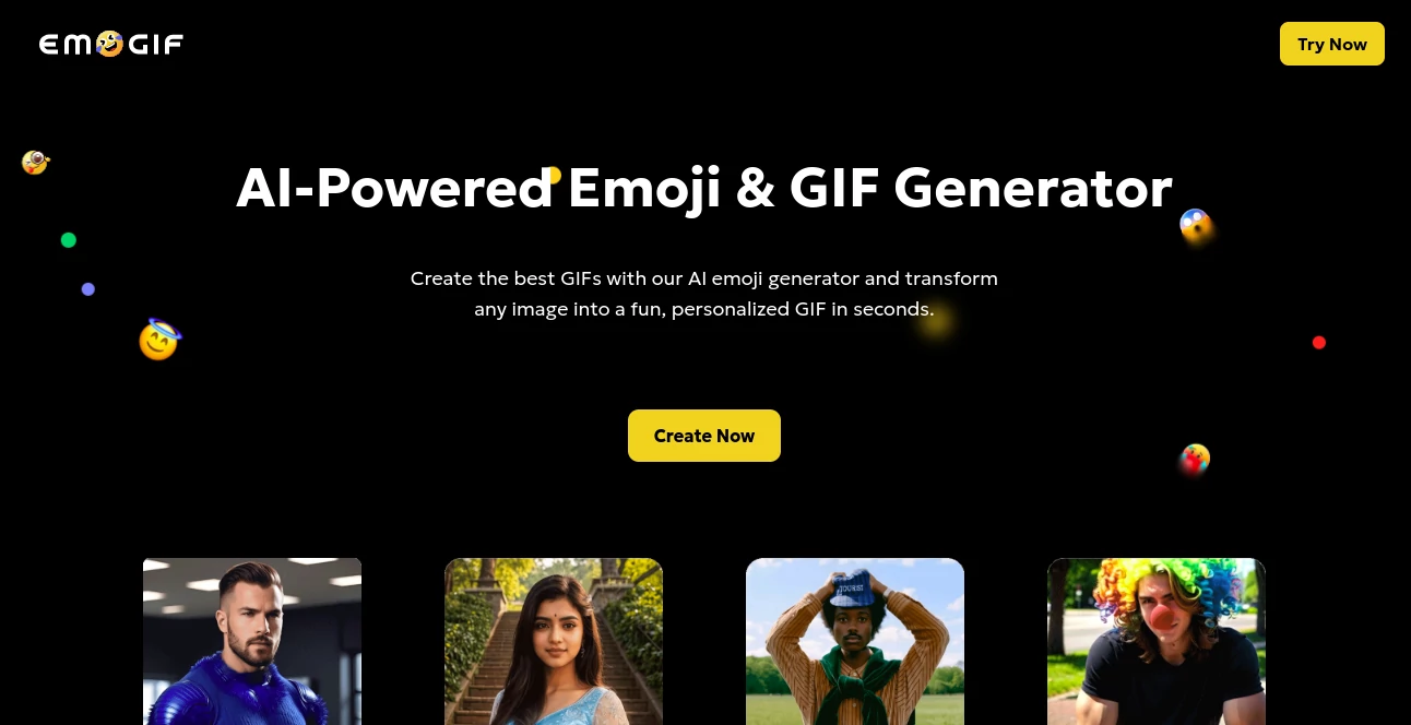Screenshot of emogif ai – An AI tool in the ,AI GIF Generator ,Photo & Image Editor ,AI Video Generator ,AI Art Generator  category, showcasing its interface and key features.