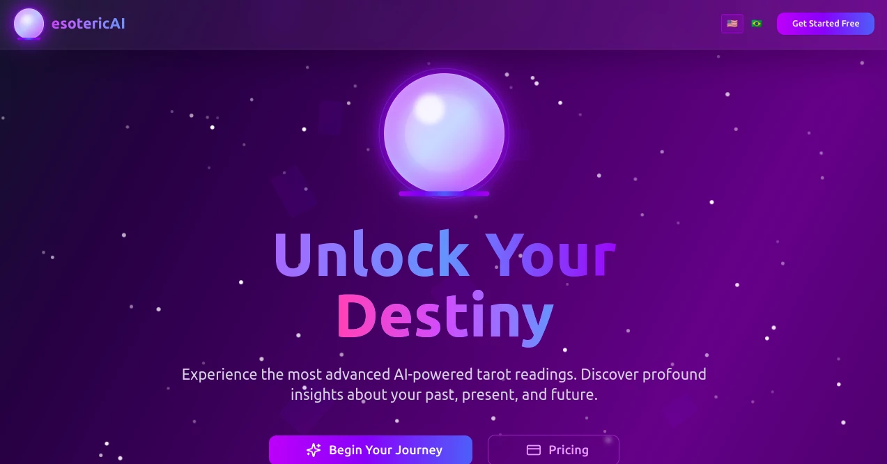 Screenshot of Esoteric AI – An AI tool in the ,AI Chatbot ,Other  category, showcasing its interface and key features.