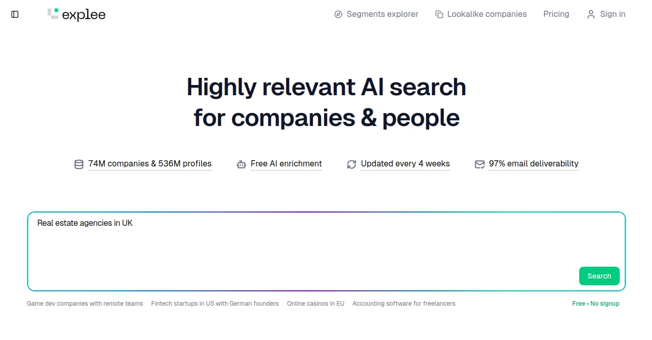 Screenshot of Explee – An AI tool in the ,AI Video Generator  category, showcasing its interface and key features.