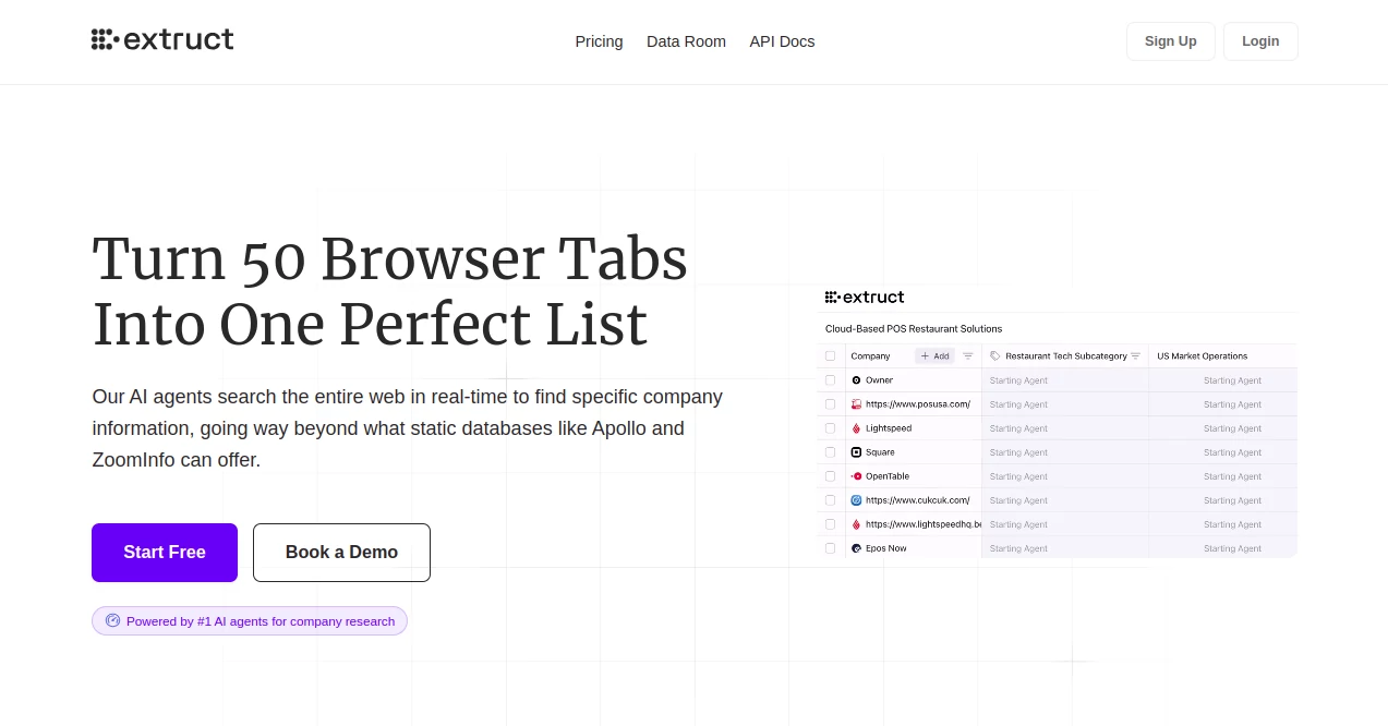 Screenshot of Extruct AI – An AI tool in the ,AI Document Extraction  category, showcasing its interface and key features.