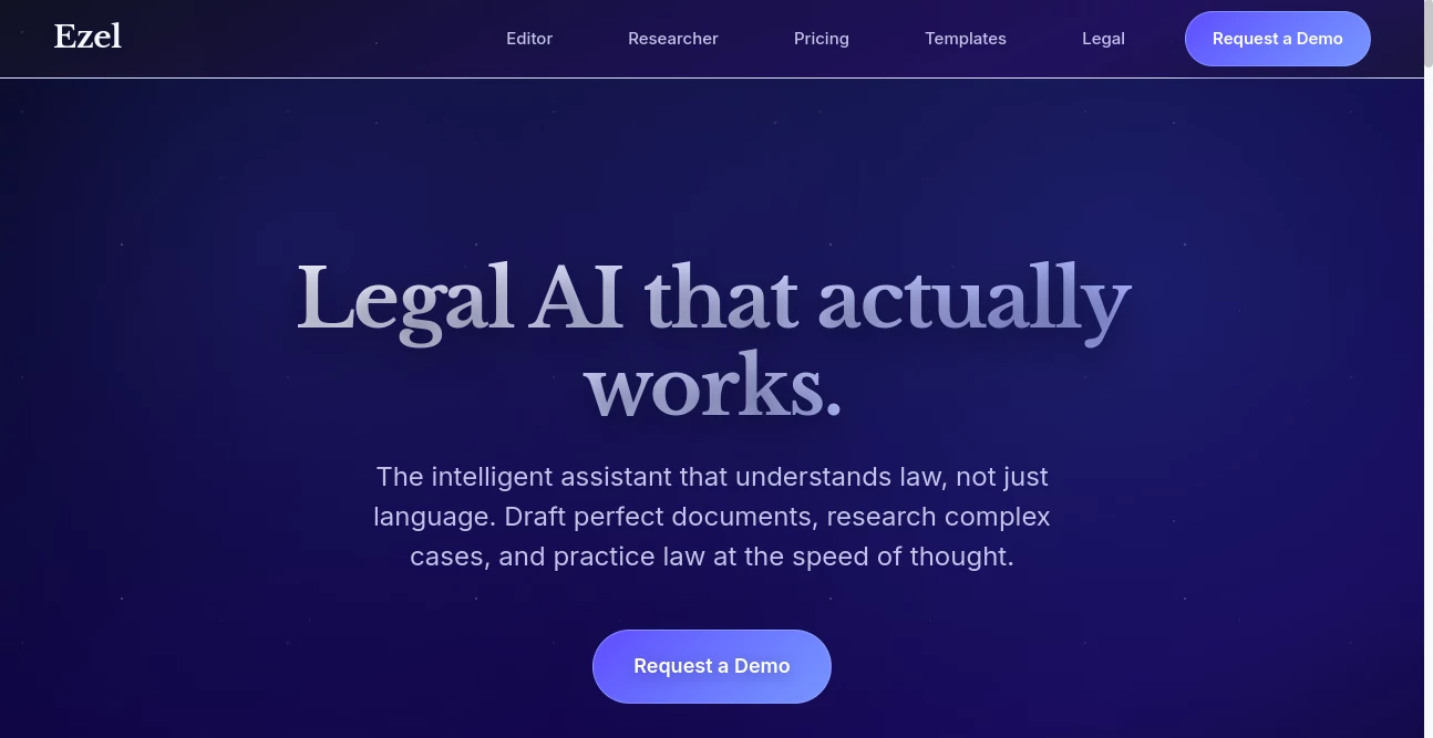 Screenshot of Ezel – An AI tool in the ,AI Research Tool ,AI Legal Assistant ,AI Knowledge Management ,AI Documents Assistant  category, showcasing its interface and key features.