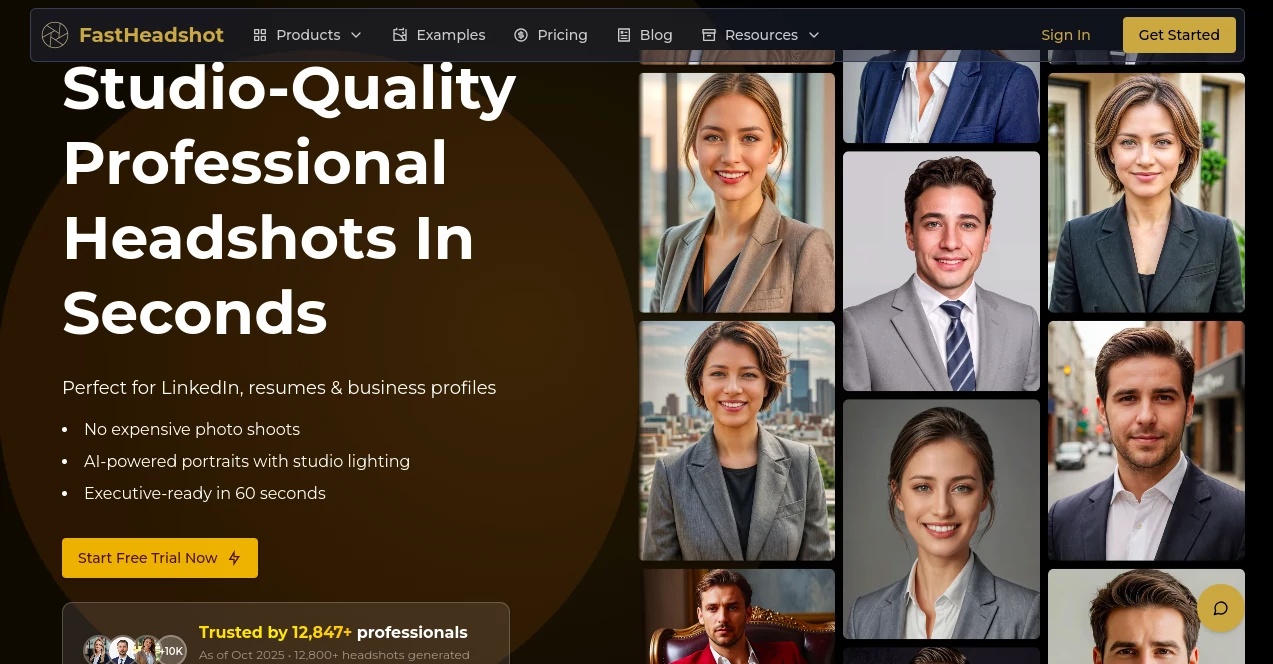 Screenshot of FastHeadshot – An AI tool in the ,AI Avatar Generator ,Photo & Image Editor ,AI Photo Enhancer ,AI Selfie & Portrait  category, showcasing its interface and key features.