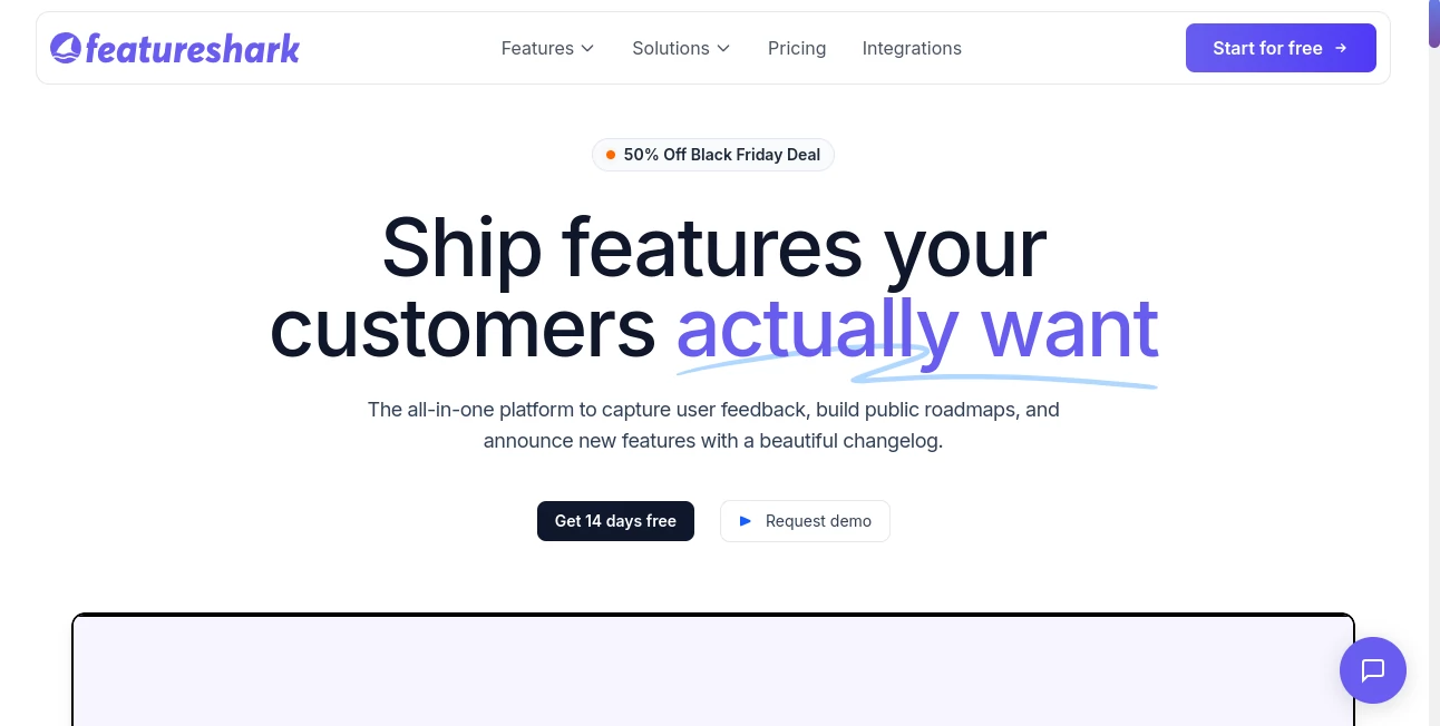 Screenshot of FeatureShark – An AI tool in the ,AI Analytics Assistant ,AI Customer Service Assistant ,AI Task Management ,AI Project Management  category, showcasing its interface and key features.