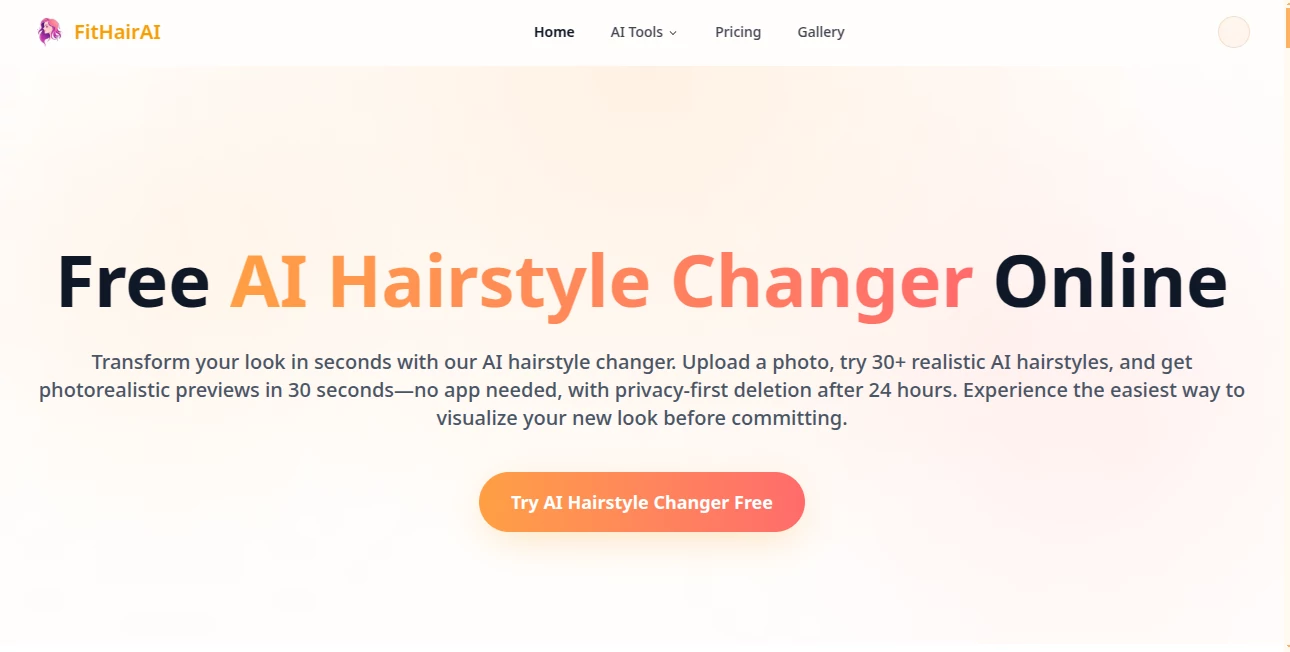 Screenshot of FitHairAI – An AI tool in the ,AI Fun Tools ,Photo & Image Editor ,AI Design Generator ,AI Image to Image  category, showcasing its interface and key features.