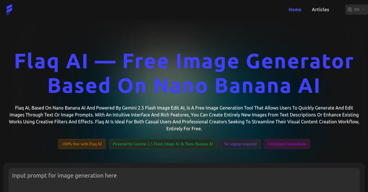 Screenshot of Flaq AI – An AI tool in the ,AI Text to Image ,AI Photo & Image Generator ,Photo & Image Editor ,AI Design Generator  category, showcasing its interface and key features.