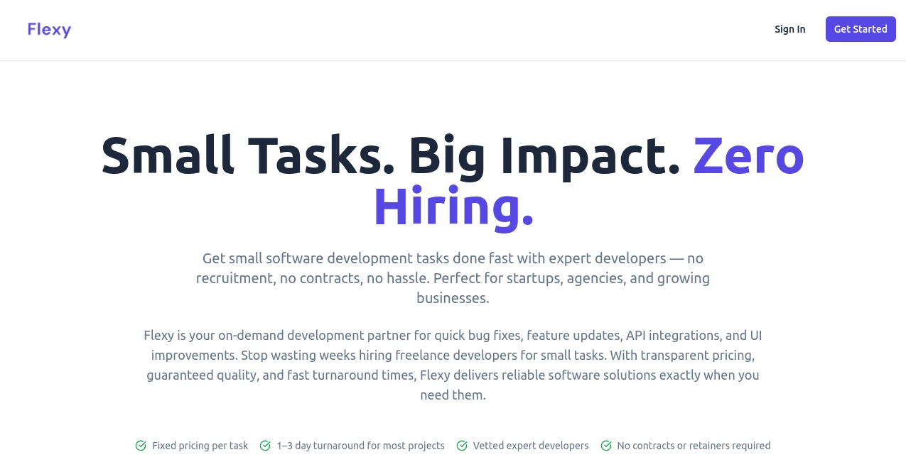 Screenshot of Flexy – An AI tool in the ,AI Productivity Tools ,AI Task Management ,AI Workflow Management ,AI Project Management  category, showcasing its interface and key features.