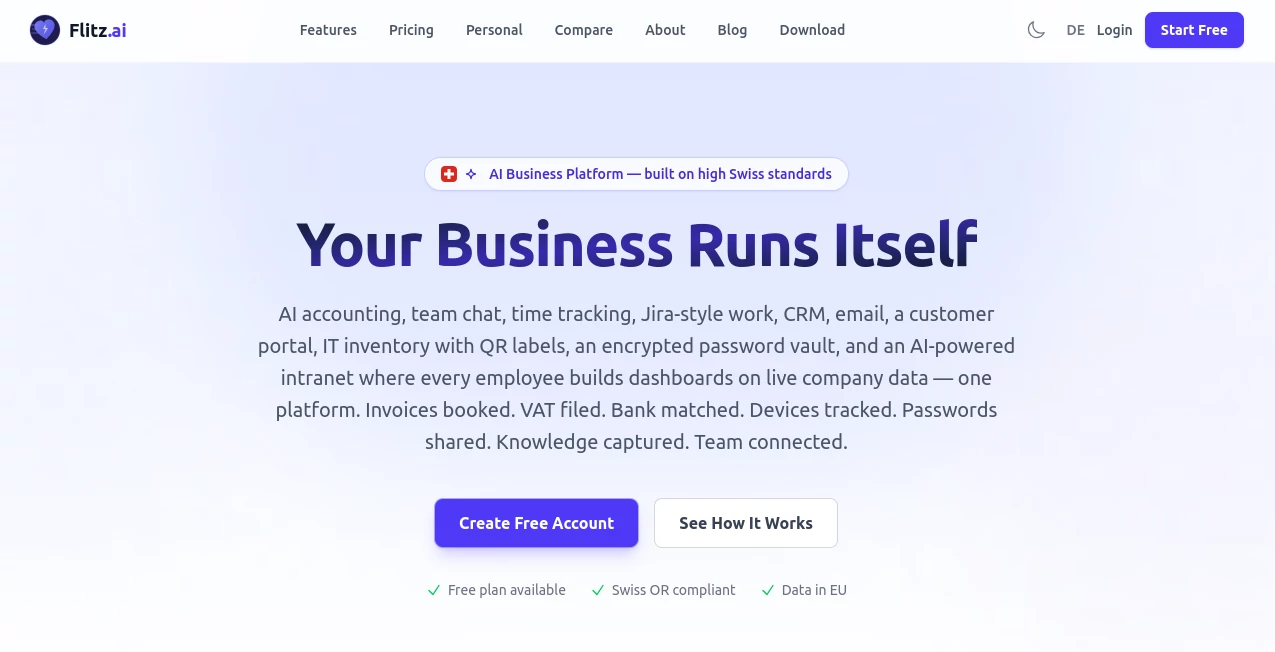 Screenshot of Flitz AI – An AI tool in the ,AI Productivity Tools ,Text & Writing ,Marketing  category, showcasing its interface and key features.
