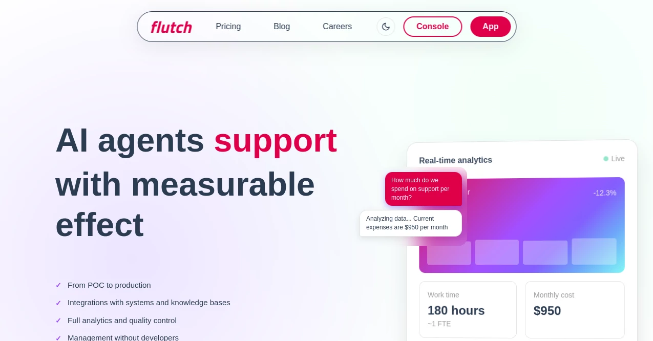 Screenshot of Flutch AI – An AI tool in the ,AI Chatbot  category, showcasing its interface and key features.