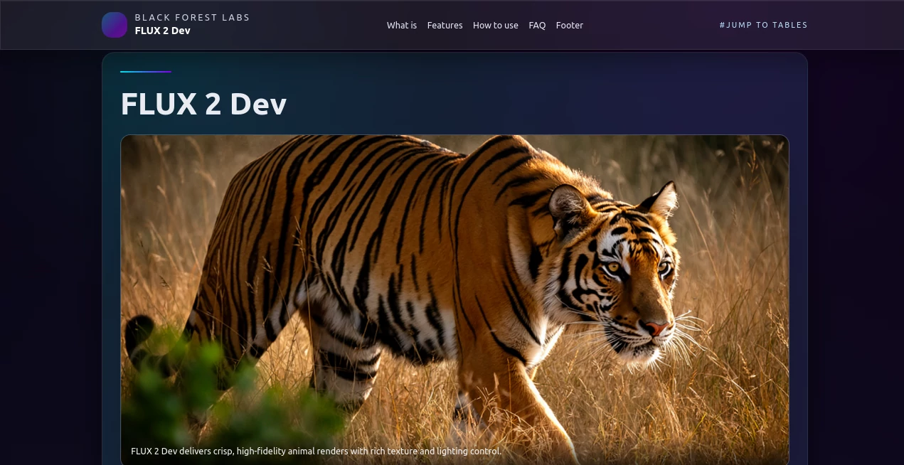 Screenshot of FLUX 2 Dev – An AI tool in the ,AI Text to Image ,AI Photo & Image Generator ,AI Image to Image ,AI Art Generator  category, showcasing its interface and key features.