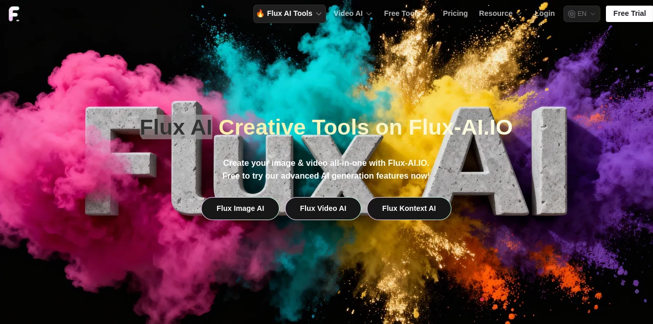 Screenshot of Flux AI – An AI tool in the ,AI Text to Image ,AI Photo & Image Generator ,AI Art Generator ,AI Design Generator  category, showcasing its interface and key features.