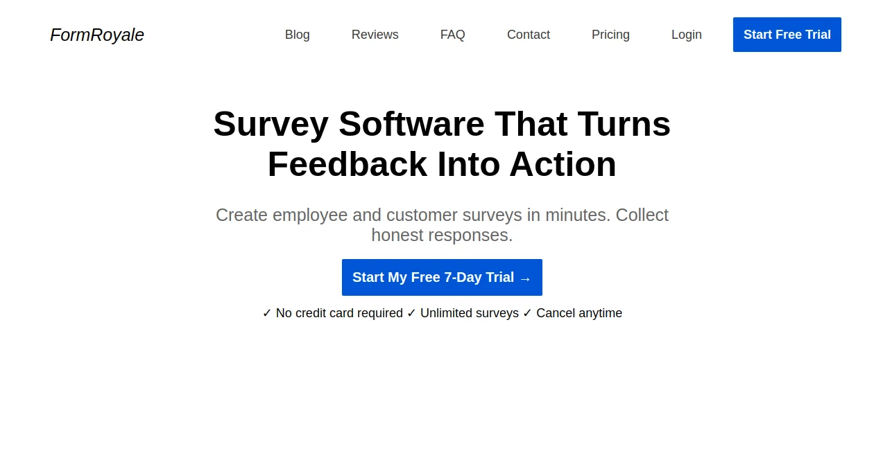 Screenshot of FormRoyale – An AI tool in the ,AI No-Code & Low-Code ,AI Productivity Tools ,AI Forms & Surveys  category, showcasing its interface and key features.