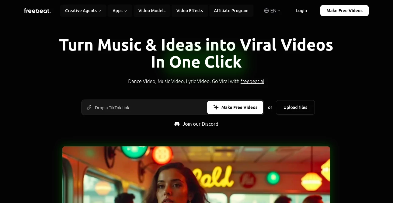 Screenshot of FreeBeat AI – An AI tool in the ,AI Audio Enhancer ,AI Music Generator ,AI Productivity Tools ,Voice  category, showcasing its interface and key features.
