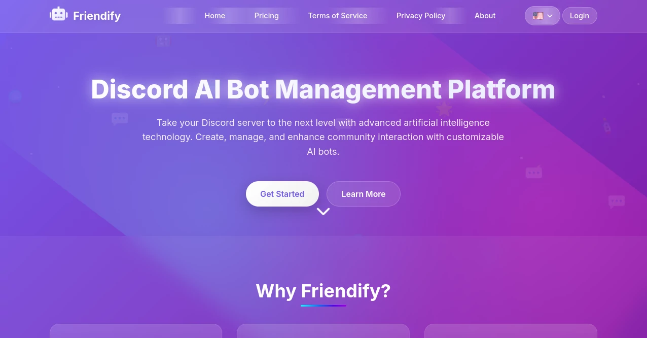 Screenshot of Friendify – An AI tool in the ,AI Voice Chat Generator ,AI Analytics Assistant ,AI Chatbot  category, showcasing its interface and key features.