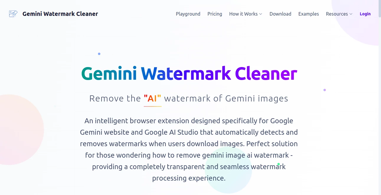 Screenshot of Gemini Watermark Cleaner – An AI tool in the ,Photo & Image Editor ,AI Photo Enhancer ,AI Background Remover ,AI Image to Image  category, showcasing its interface and key features.