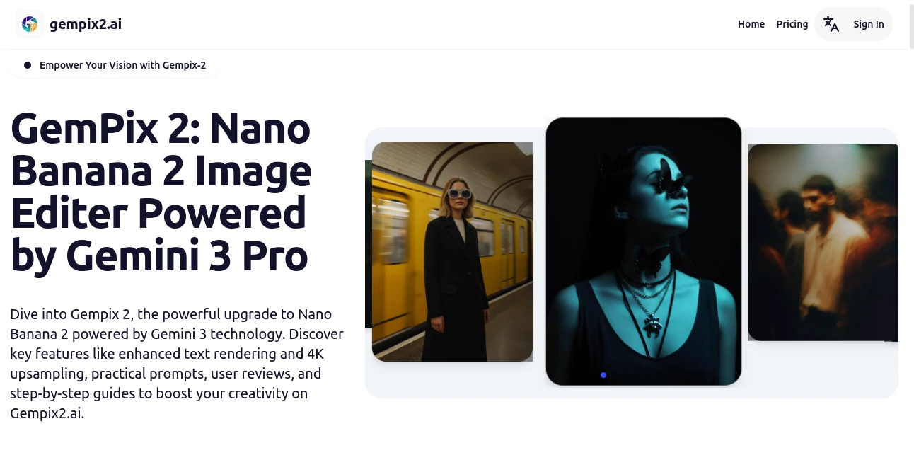 Screenshot of GemPix 2 – An AI tool in the ,AI Photo & Image Generator ,Photo & Image Editor ,AI Photo Enhancer ,AI Art Generator  category, showcasing its interface and key features.