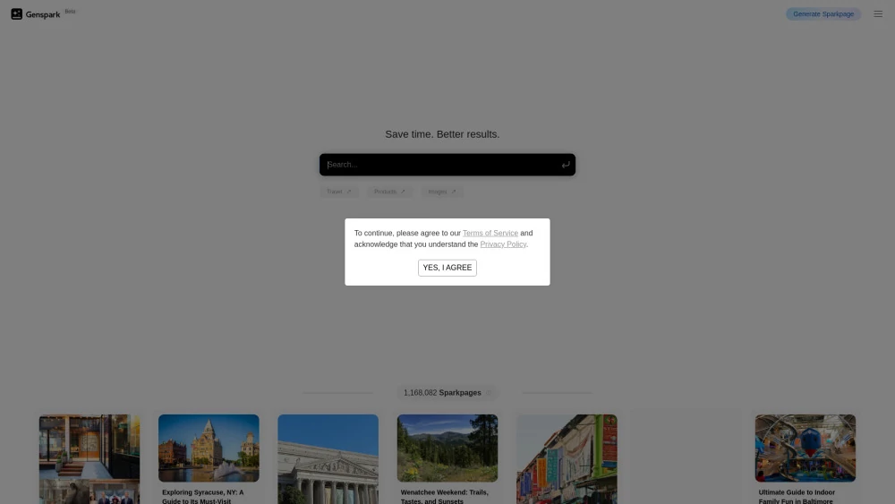 Screenshot of Genspark.ai – An AI tool in the ,AI Trip Planner  category, showcasing its interface and key features.