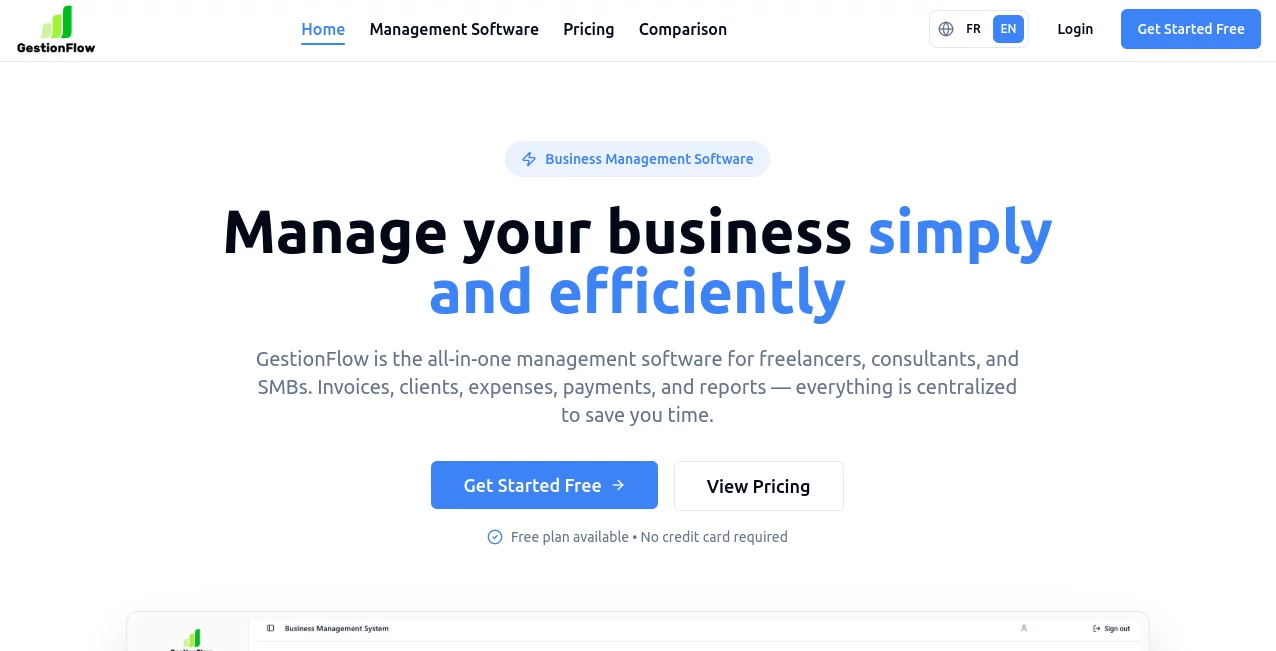 Screenshot of GestionFlow – An AI tool in the ,AI Productivity Tools ,AI Task Management ,AI Workflow Management ,AI Project Management  category, showcasing its interface and key features.