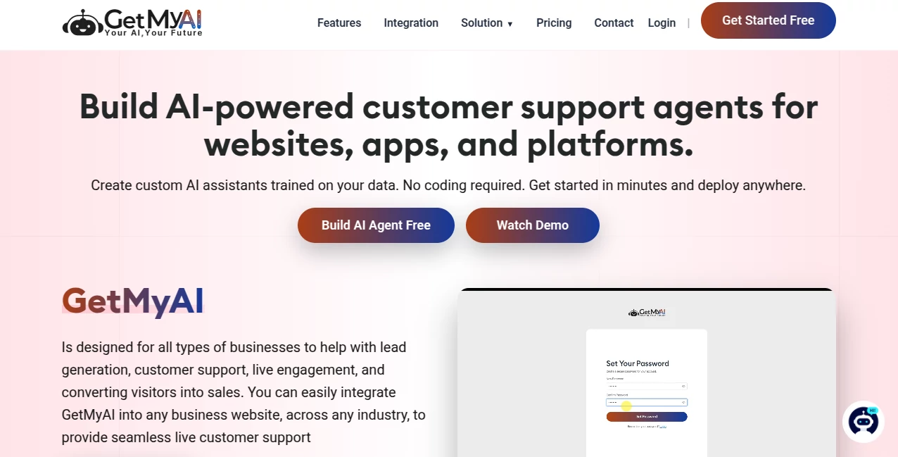 Screenshot of GetMyAI – An AI tool in the ,AI Writing Assistants ,AI Research Tool ,AI Chatbot ,AI Productivity Tools  category, showcasing its interface and key features.
