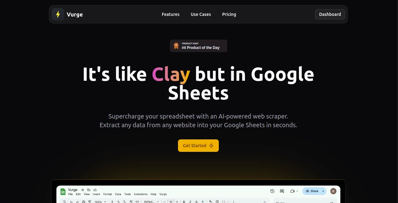Screenshot of Vurge – An AI tool in the ,AI Data Mining ,AI Productivity Tools ,AI Research Tool ,AI Developer Tools  category, showcasing its interface and key features.