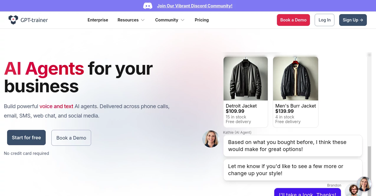Screenshot of GPT-trainer – An AI tool in the ,AI Voice Assistants ,AI Customer Service Assistant ,AI Lead Generation ,AI Chatbot  category, showcasing its interface and key features.