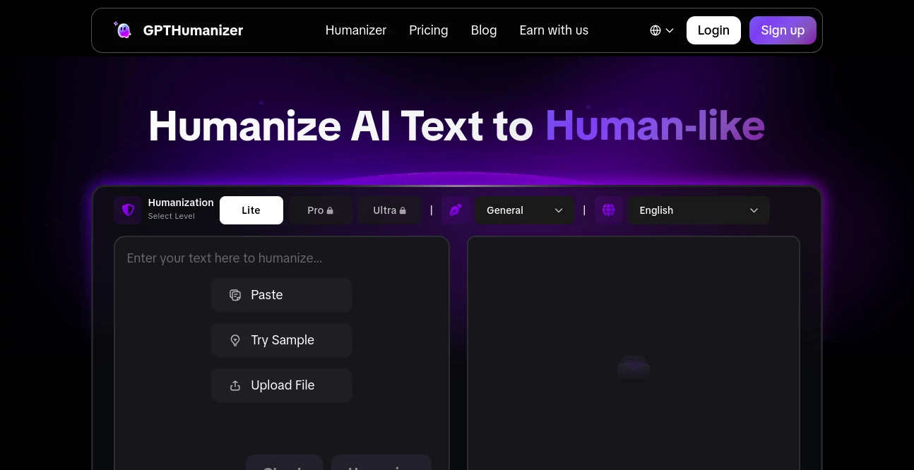 Screenshot of GPTHumanizer – An AI tool in the ,AI Rewriter ,AI Plagiarism Checker ,AI Grammar Checker ,AI Content Detector  category, showcasing its interface and key features.