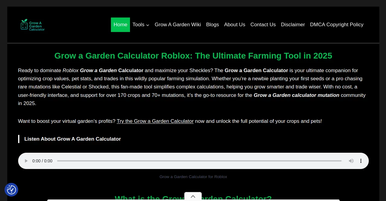 Screenshot of Grow A Garden Calculator – An AI tool in the ,AI Game ,AI Fun Tools ,AI Research Tool ,Other  category, showcasing its interface and key features.