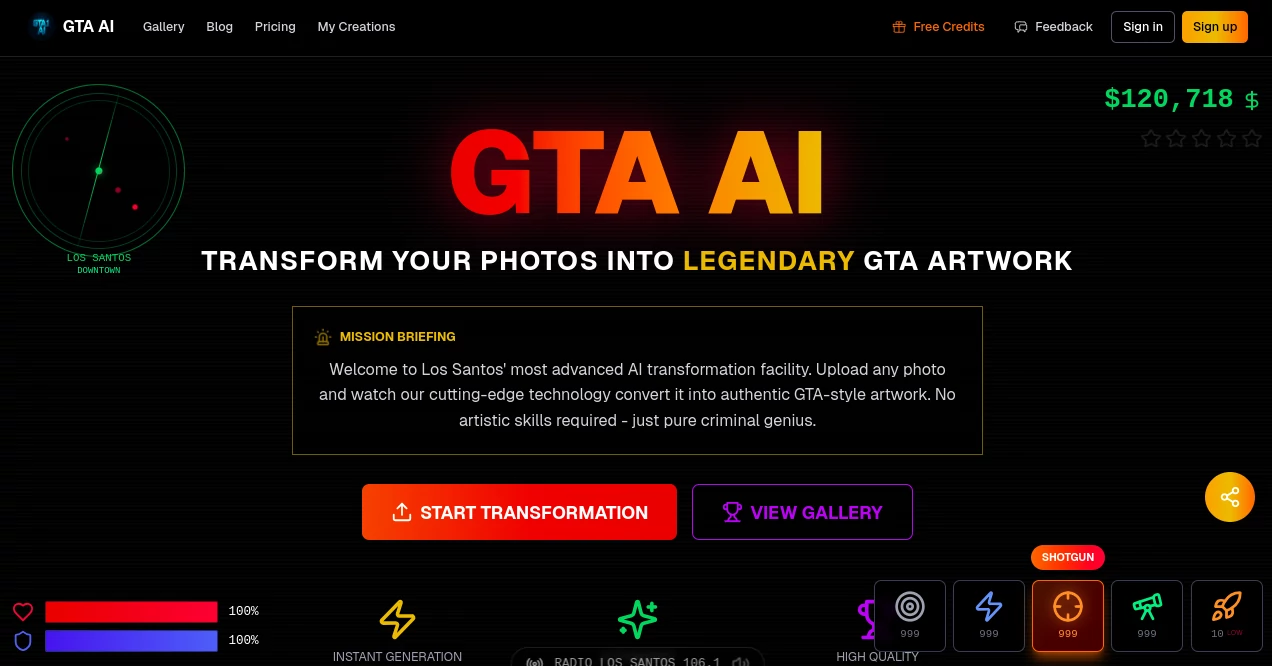Screenshot of GTA AI – An AI tool in the ,AI Photo Enhancer ,Photo & Image Editor ,AI Art Generator ,AI Image to Image  category, showcasing its interface and key features.